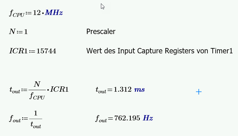 ICR1 Periode/Frequenz